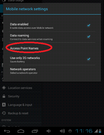 How to Manually configure 3G Dongles/Datacard internet – APN settings for Android Tablet