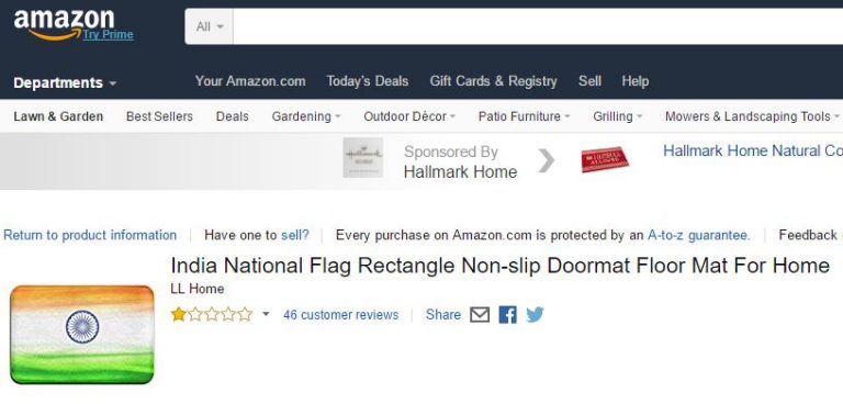 An Indian Flag Printed Onto A Doormat Is Being Sold On Amazon. Very Disrespectful!